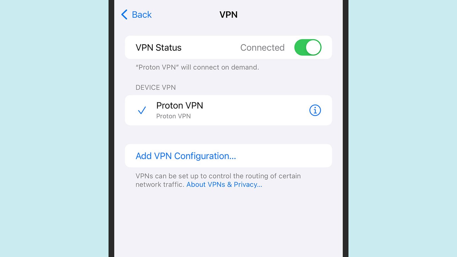 Cài đặt VPN iOS