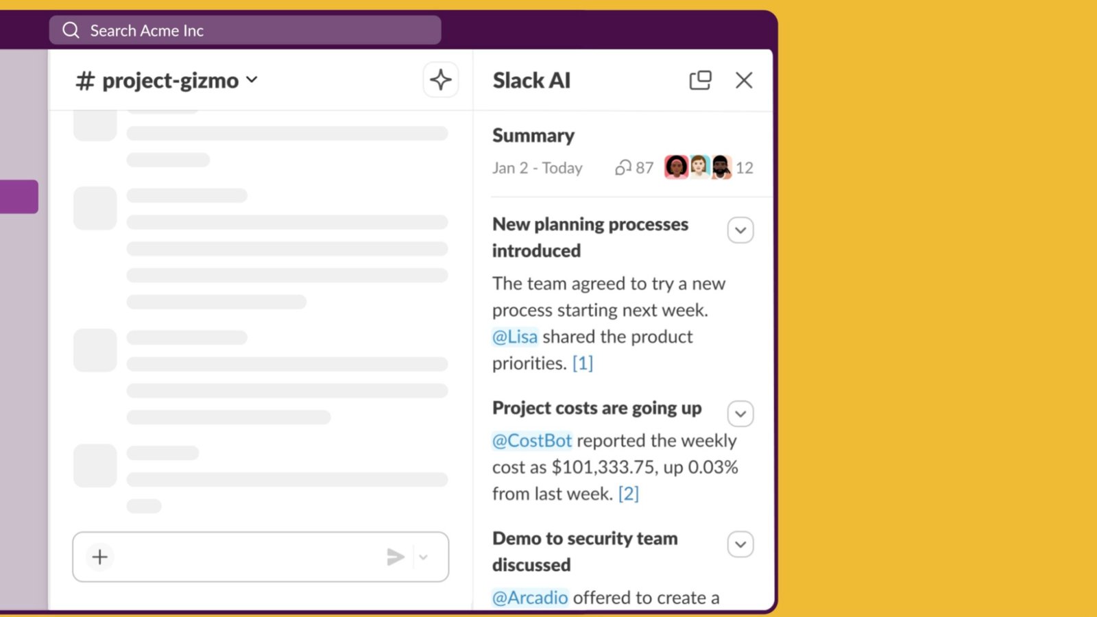 Slack ai tóm tắt