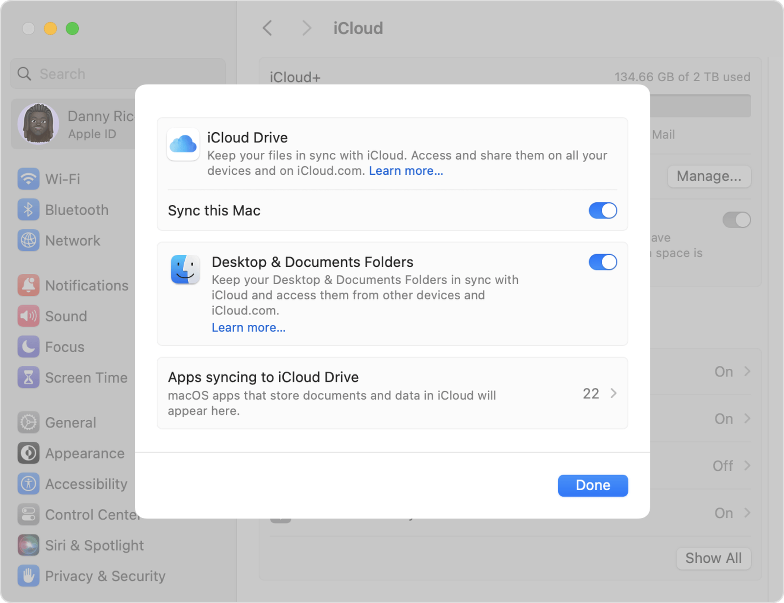 Tính năng iCloud Drive để đồng bộ thư mục Tài liệu và Máy tính để bàn trên máy Mac