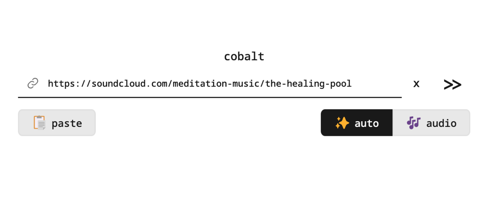 Tải xuống bài hát từ SoundCloud bằng Cobalt.