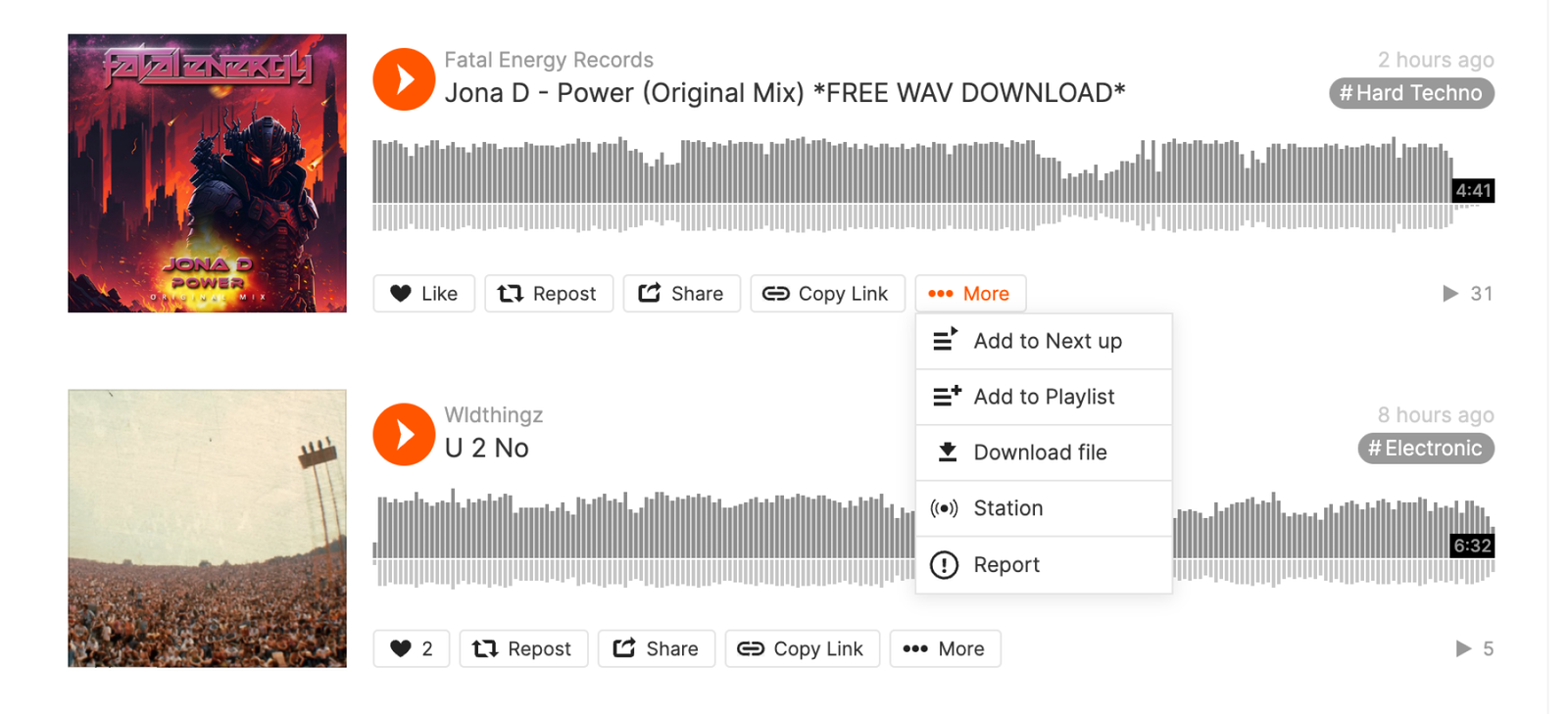 Tải xuống tệp bài hát trực tiếp từ trang web SoundCloud.