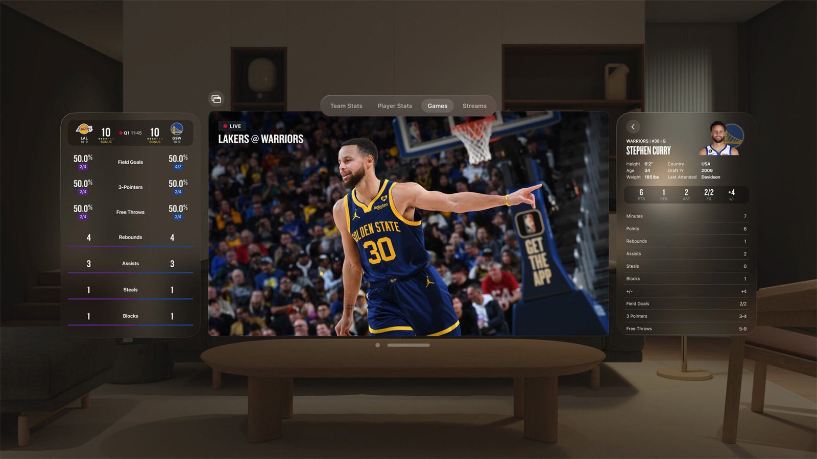 nba league pass chạy trên Vision Pro